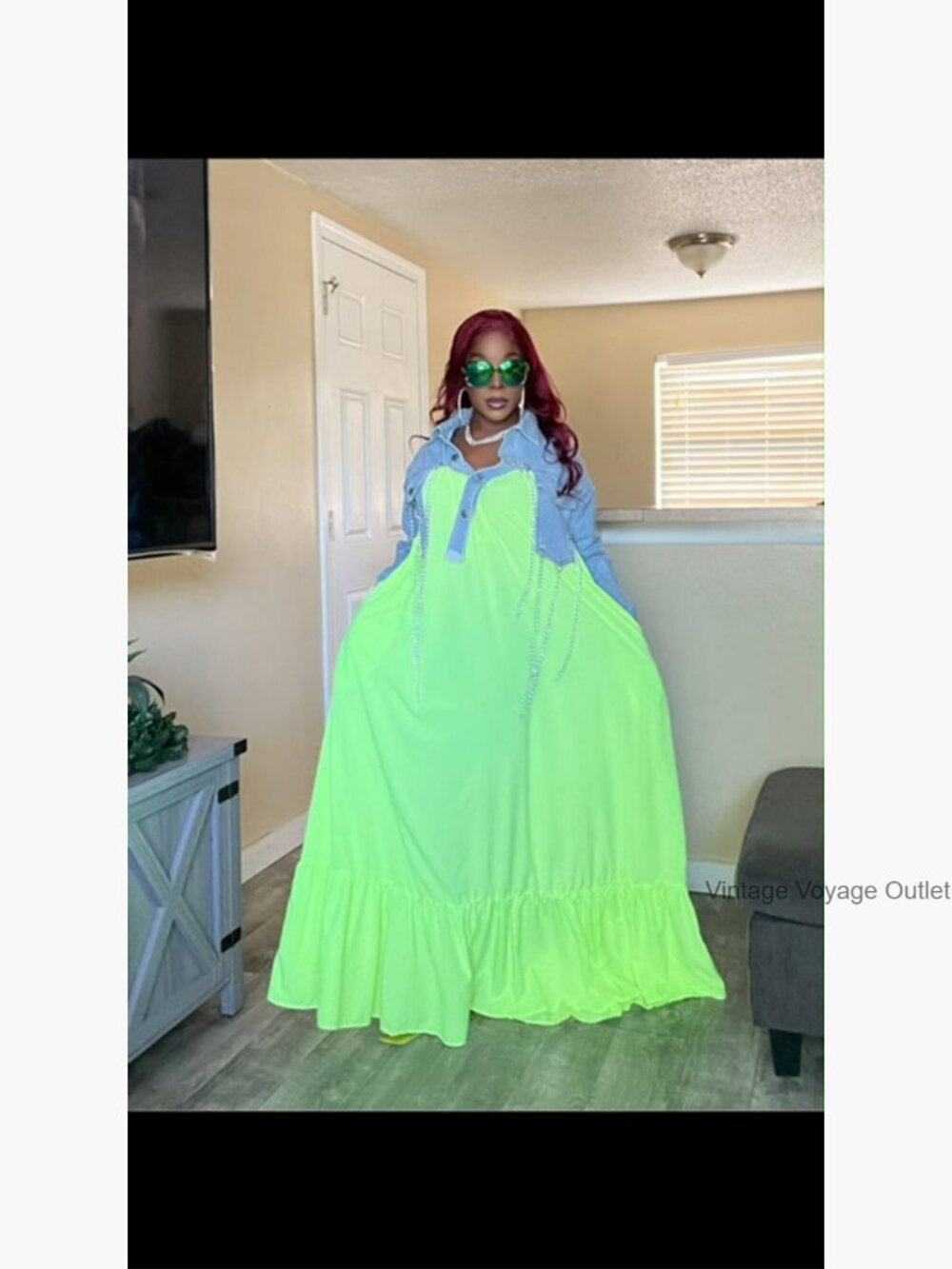 Sleeveless Ruched Ruffle Hem Maxi Swing Dress with Pockets - Picture 6 of 7